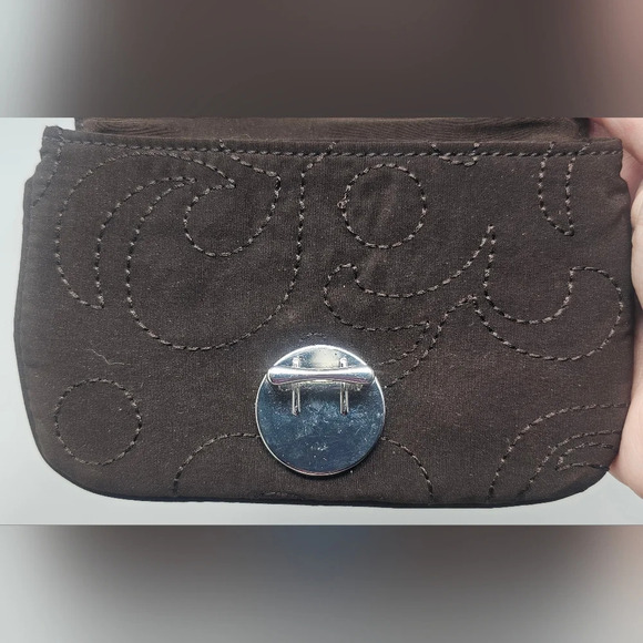 Vera Bradley Espresso Brown Flap ID Holder Wallet Keychain NWOT - Picture 8 of 13